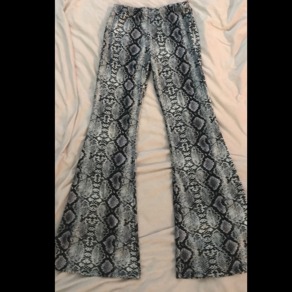 Flared snake print pants